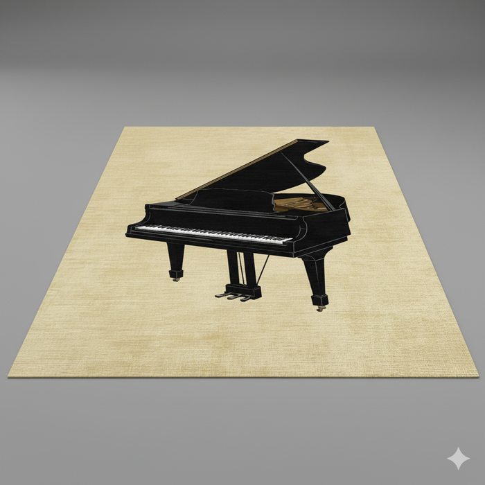 Grand Piano Silhouette Area Rug