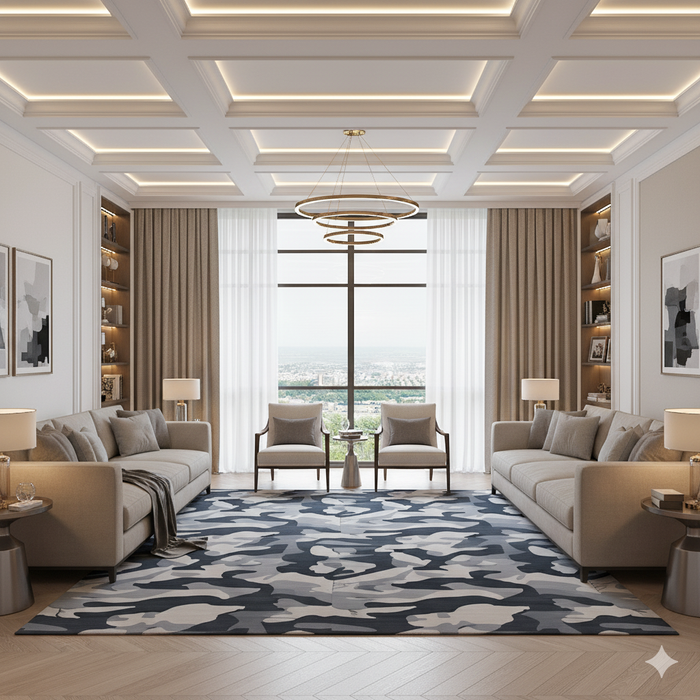 Gray Matrix Area Rug