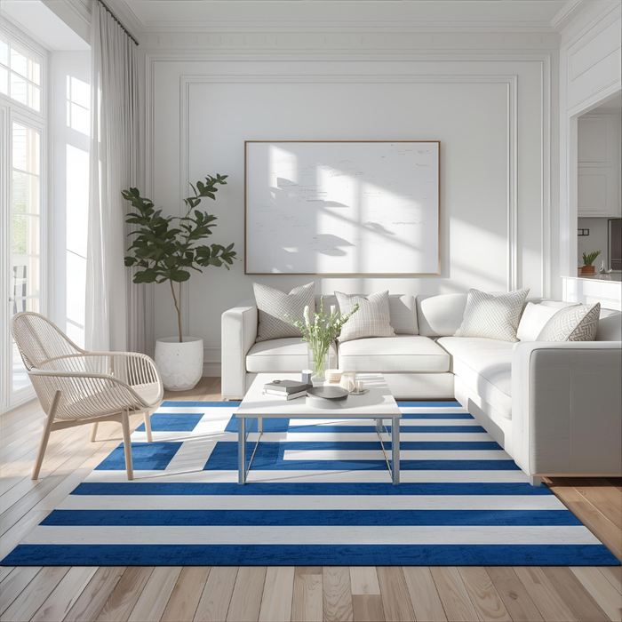 Greek Blue Waves Area Rug