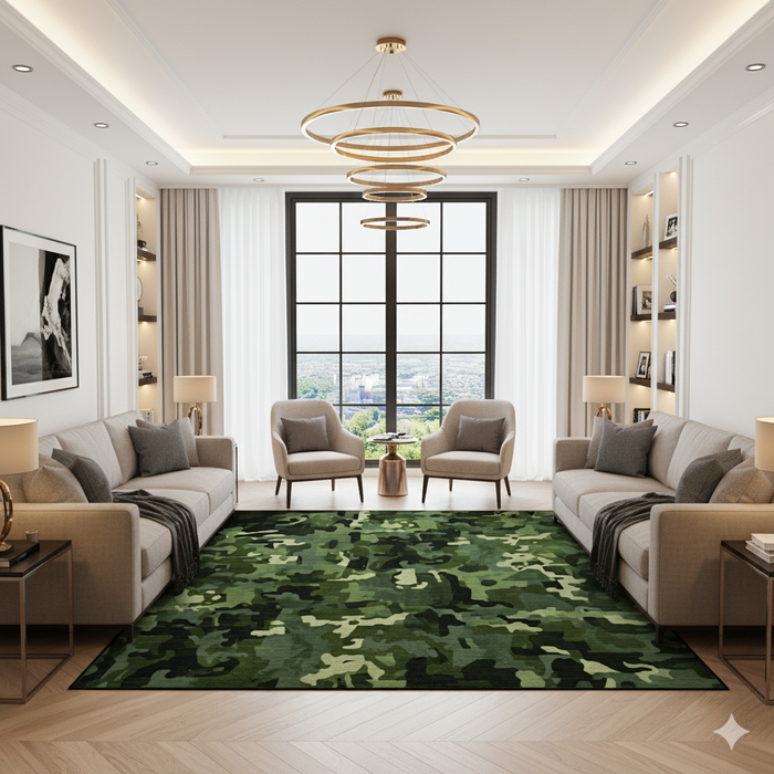 Green Field Area Rug