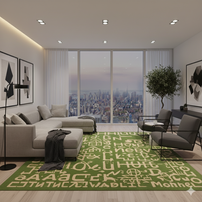 Green Learning Area Rug