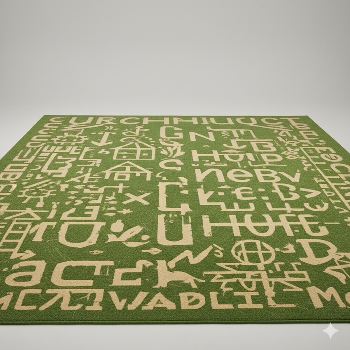 Green Learning Area Rug