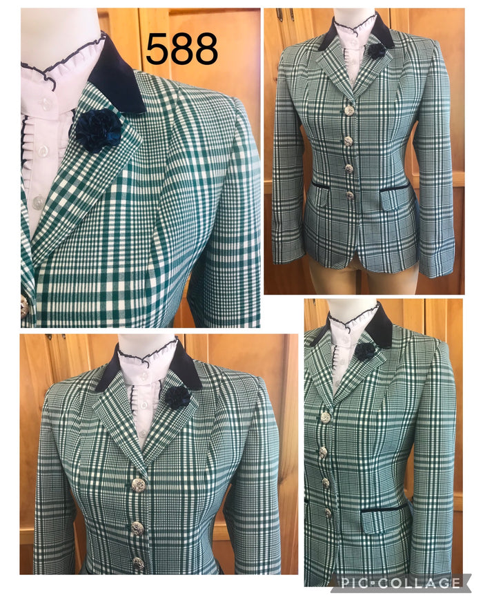 Green & White Check Lightweight  (588) Stunning New Hunter Jacket