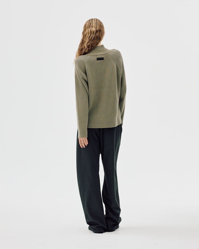 Half-Zip Knit Sweater, Women - AW25 - Laurel Oak