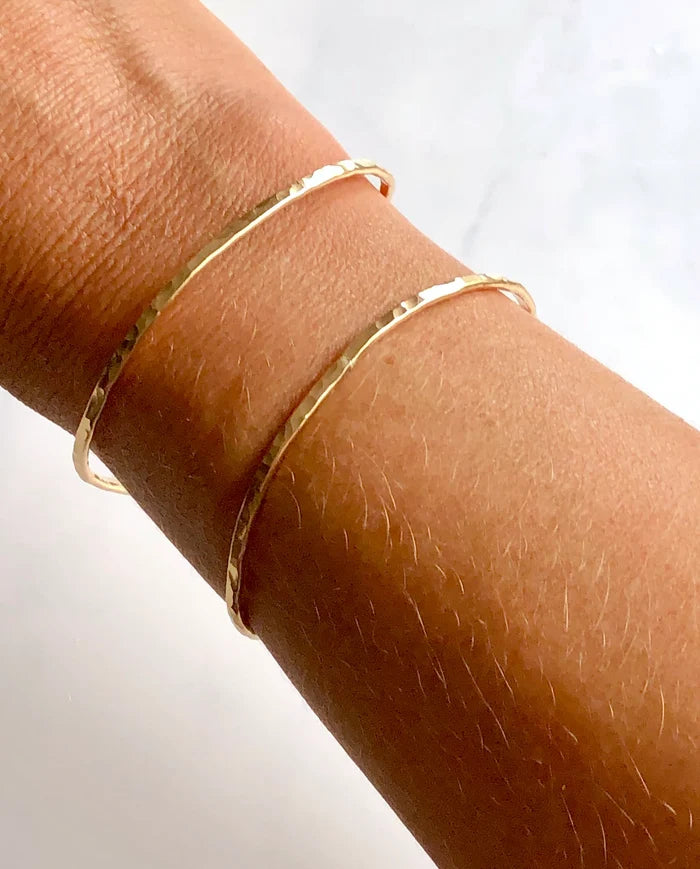 Hammered Wrap Adjustable Cuff- Gold Filled