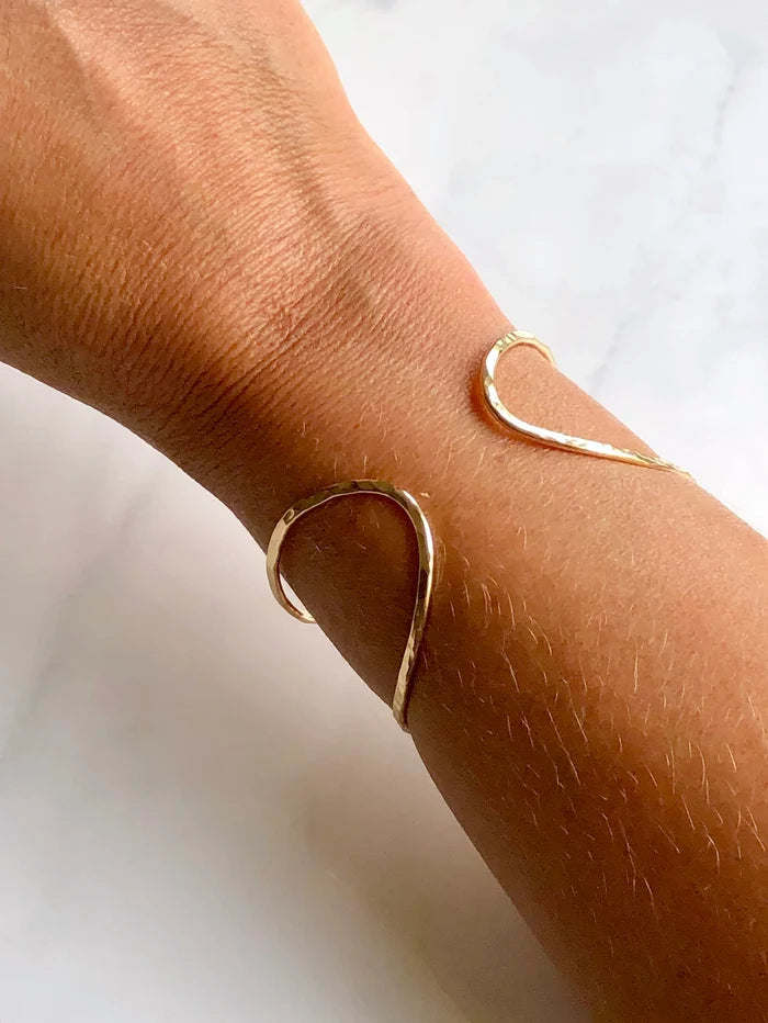 Hammered Wrap Adjustable Cuff- Gold Filled