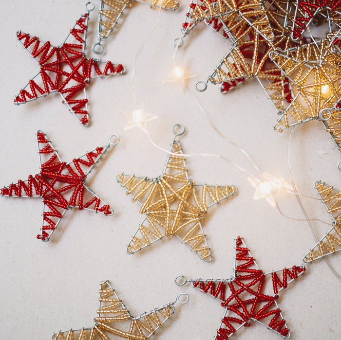Hand-Beaded Zulu Christmas Star Ornament