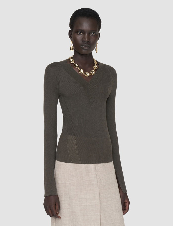 Harti Linen Blend Knit Top