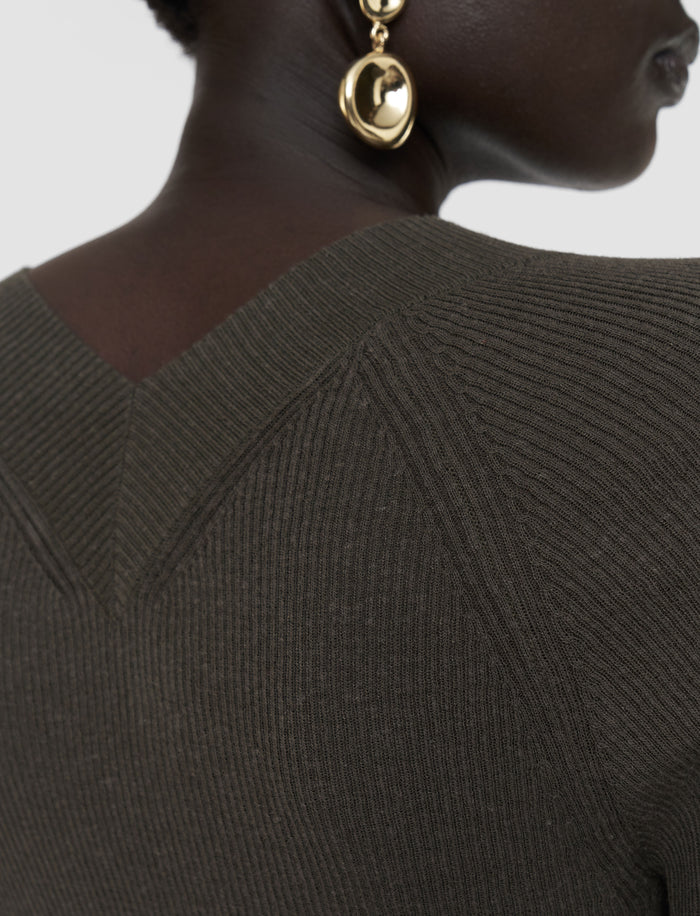 Harti Linen Blend Knit Top