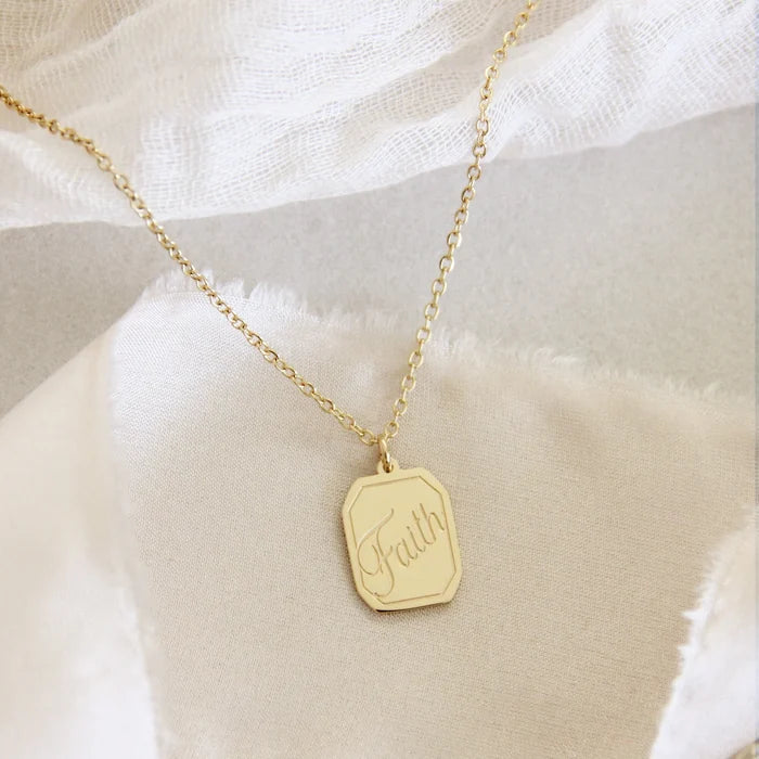Hebrews 11:1 Faith Necklace- Gold