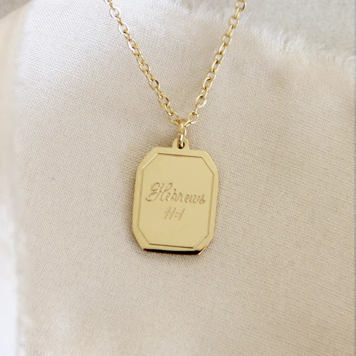 Hebrews 11:1 Faith Necklace- Gold