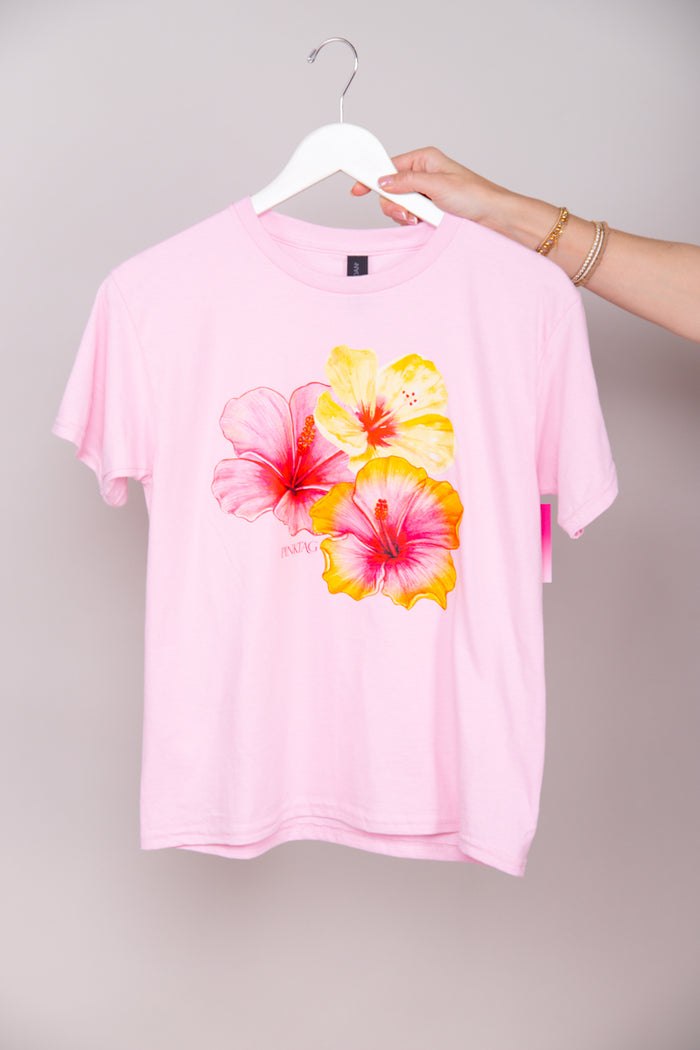 Hibiscus Blooms Tee - Girls Graphic