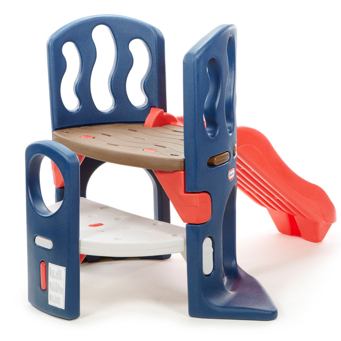 Wide, multi-level platforms make it easy for little ones to climb up to the slide landing