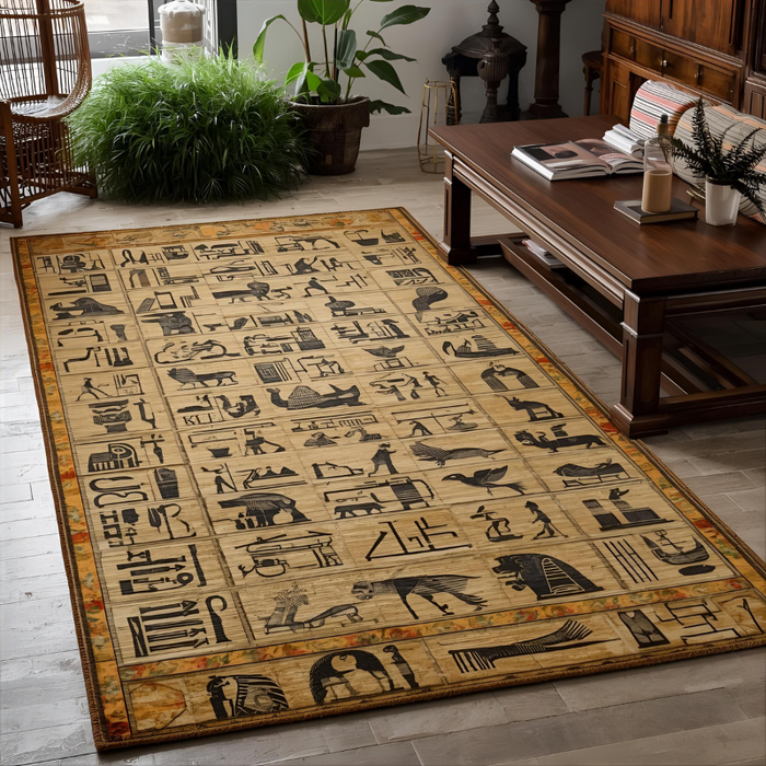 Hieroglyphic Scroll Area Rug