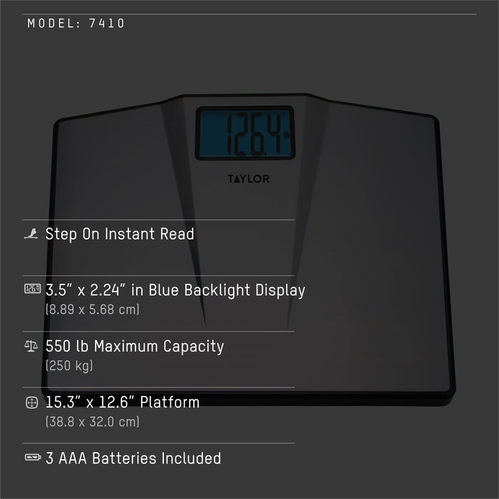 High Capacity Digital Bathroom Scale with Backlit Display