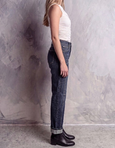 High Rise Tummy Control Western Detailing Straight Leg Jeans