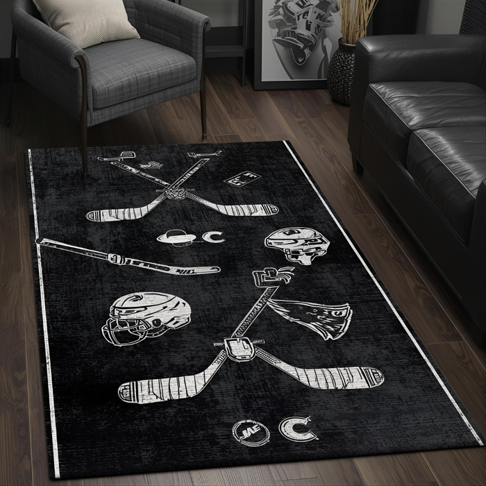 Hockey Gear Area Rug
