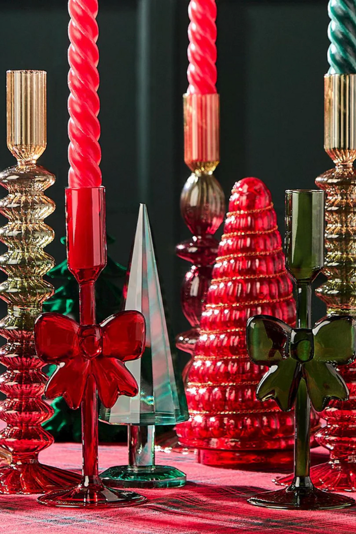 Holiday Bow Candleholders Set of 2 - FINAL SALE
