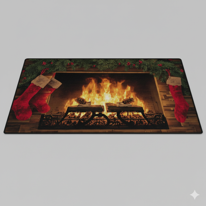 Holiday Fireplace Area Rug
