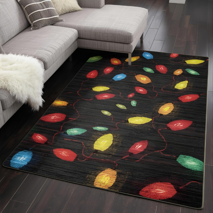 Holiday Lights Stripes Area Rug