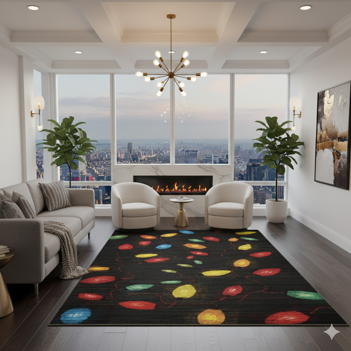 Holiday Lights Stripes Area Rug