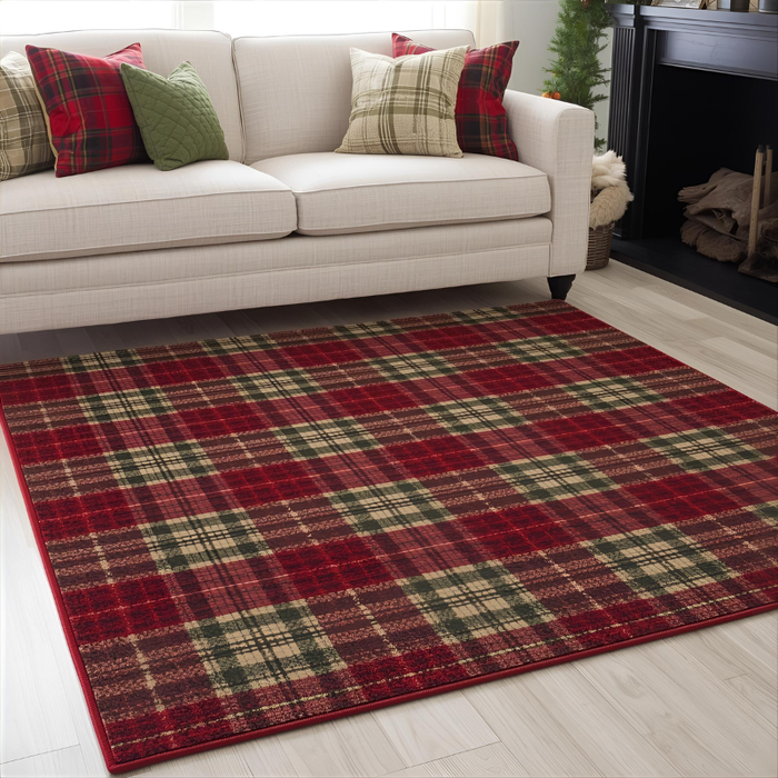 Holiday Plaid Area Rug