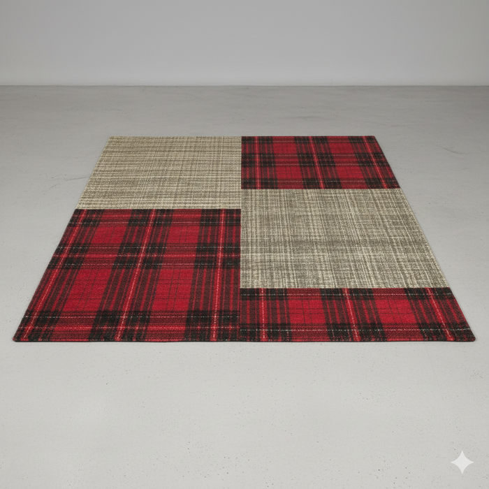 Holiday Plaid Chevron Area Rug