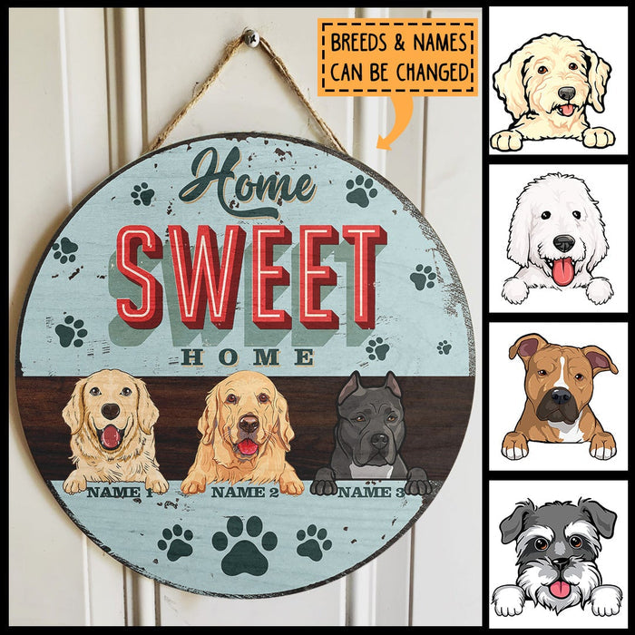Home Sweet Home, Pastel Blue, Personalized Dog Door Sign