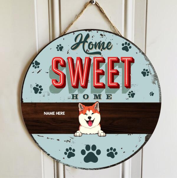 Home Sweet Home, Pastel Blue, Personalized Dog Door Sign