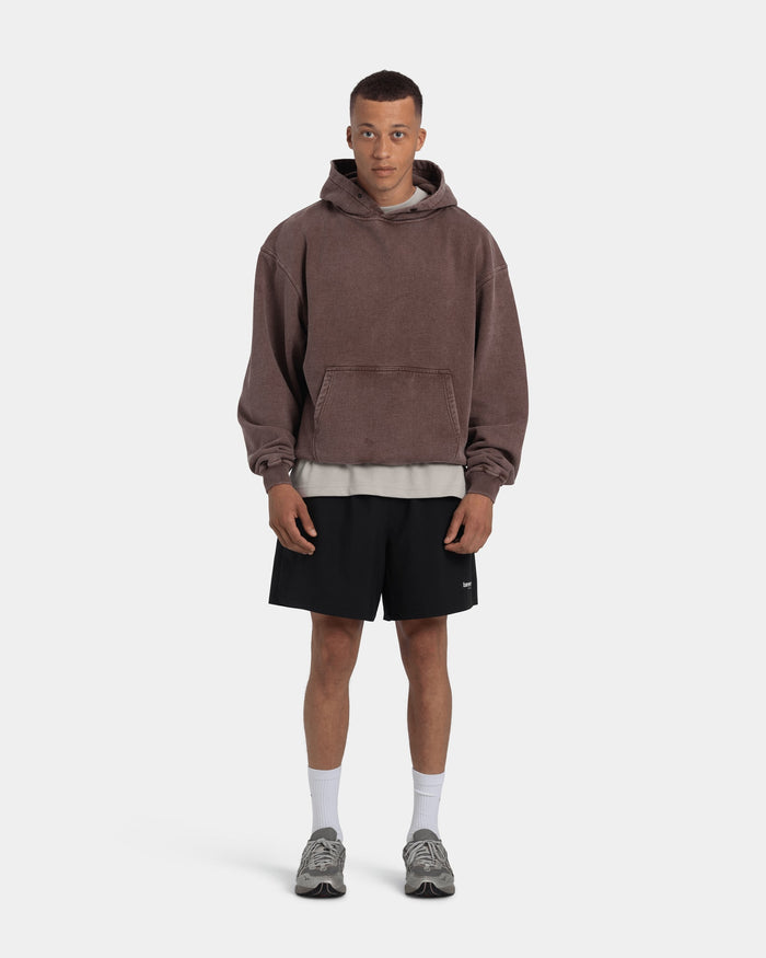 Hoodie Oversize, Men - Acid wash - Chicory Coffee