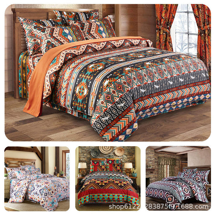 Hot Bohemian Four-piece Set New National Style Size Bedding.