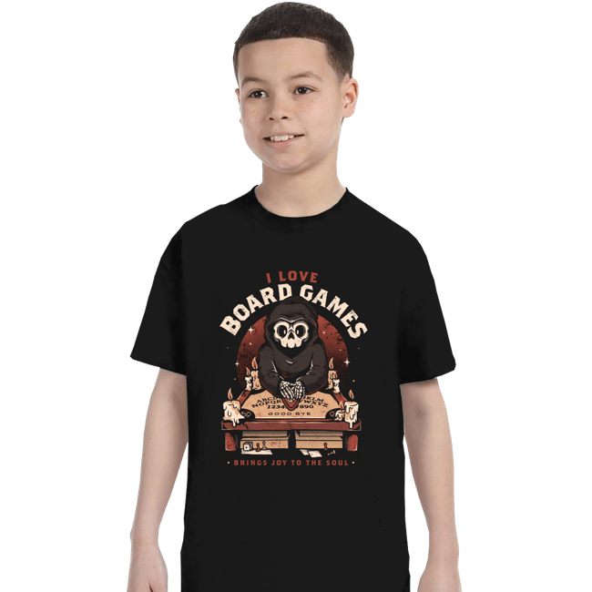 Daily_Deal_Shirts T-Shirts, Youth / XS / Black I Love Board Games