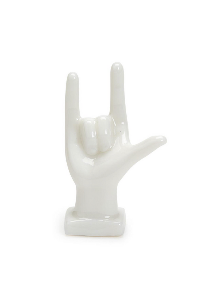 I Love You Hand Gesture Matchbox - Porcelain Keepsake