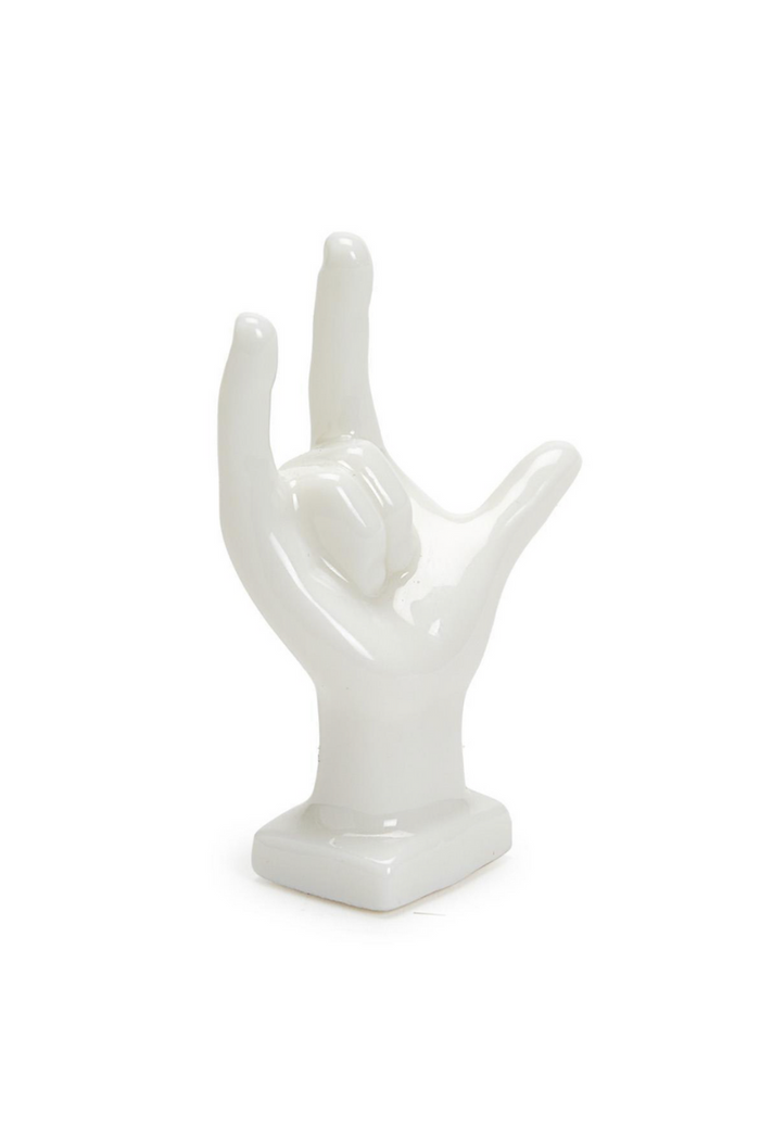 I Love You Hand Gesture Matchbox - Porcelain Keepsake