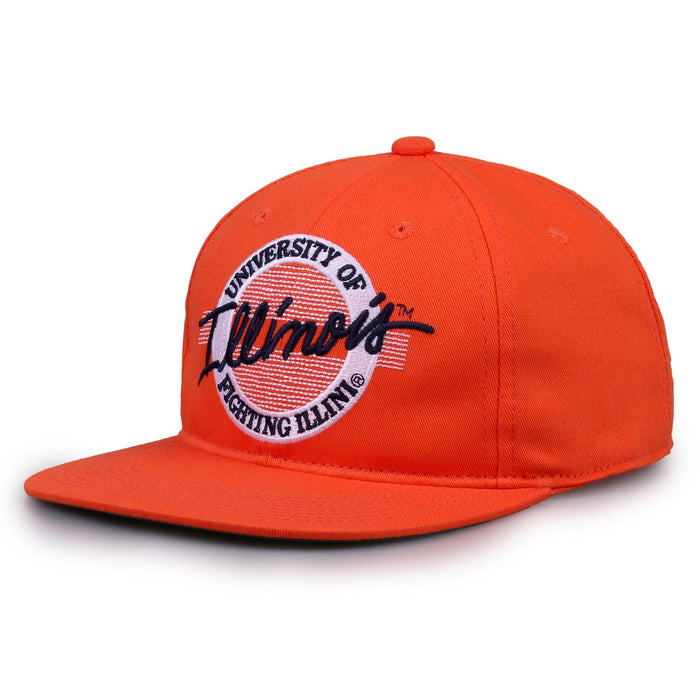 Illinois Fighting Illini Retro Circle Snapback - Orange, alternate view 1