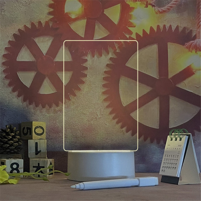 Illuminated Dry Erase Acrylic Memo Whiteboard LED Lamp Display