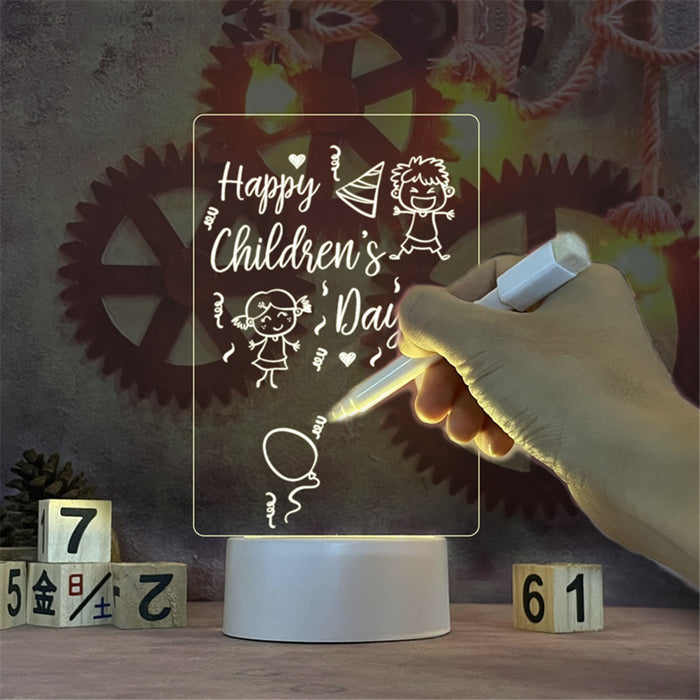 Illuminated Dry Erase Acrylic Memo Whiteboard LED Lamp Display