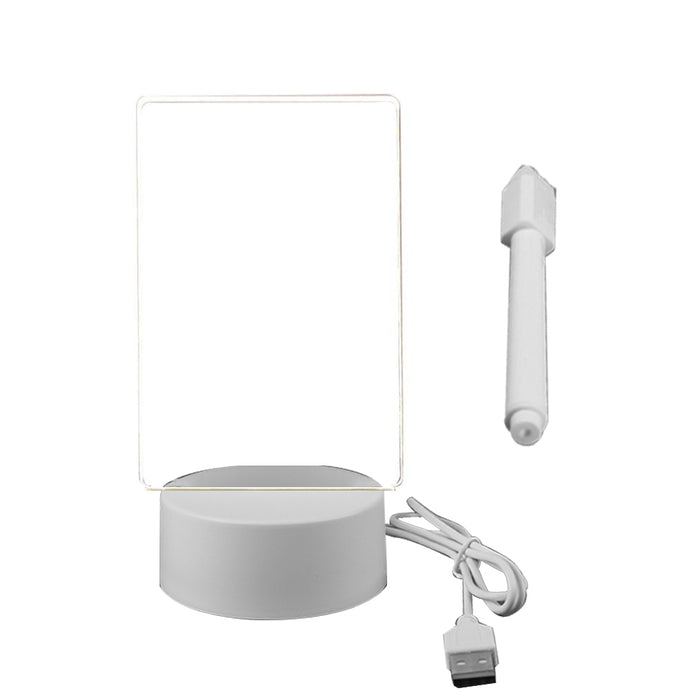 Illuminated Dry Erase Acrylic Memo Whiteboard LED Lamp Display