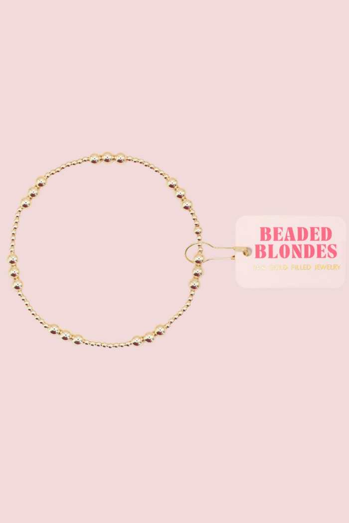 ILY Gold Beaded Bracelet - S/M