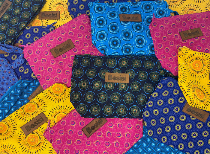 Shweshwe Zip Pouch Wristlet