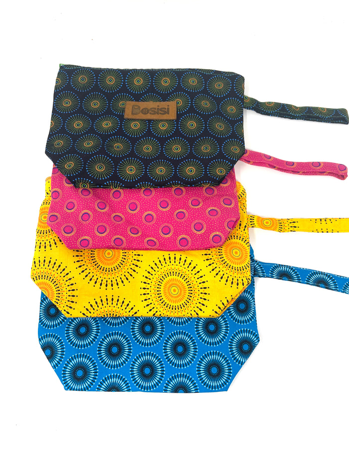 Shweshwe Zip Pouch Wristlet