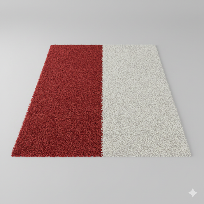 Indonesia Red & White Area Rug