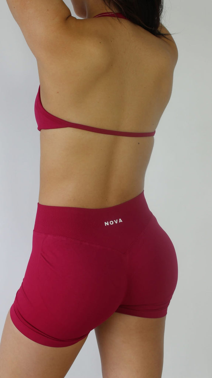 Invisible Scrunch Shorts - Maroon