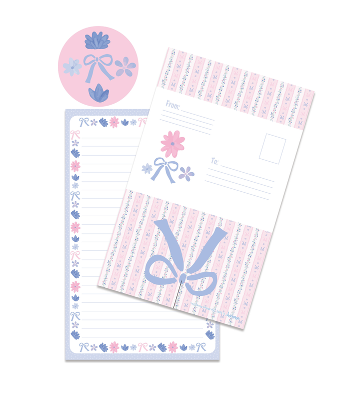 iScream Floral Stripe Foldover Stationery Camp iScream Multi