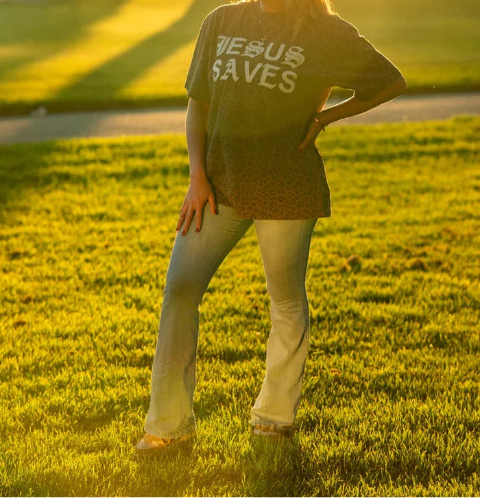Jesus Saves Leopard Tee
