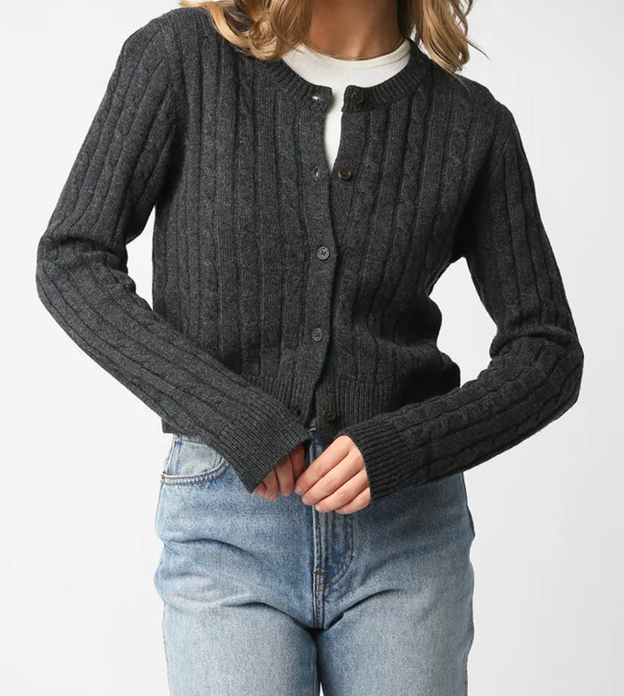 Josie Knit Top - Charcoal