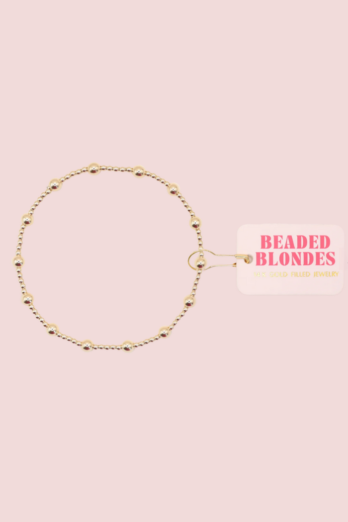 June Gold Beaded Bracelet- S/M
