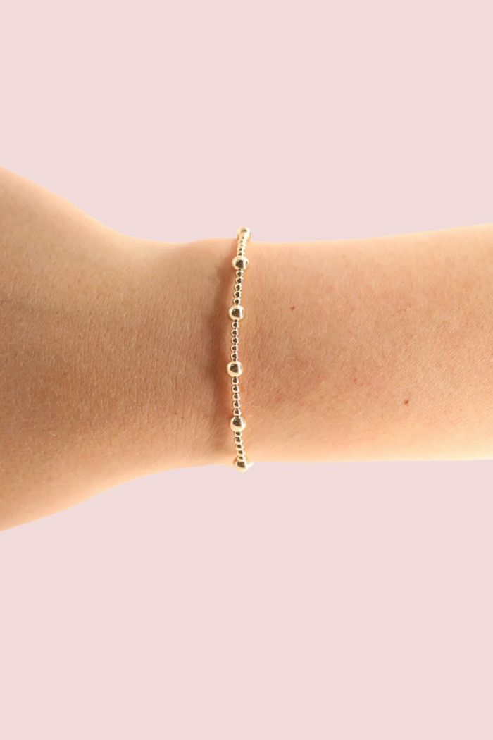 June Gold Beaded Bracelet- S/M