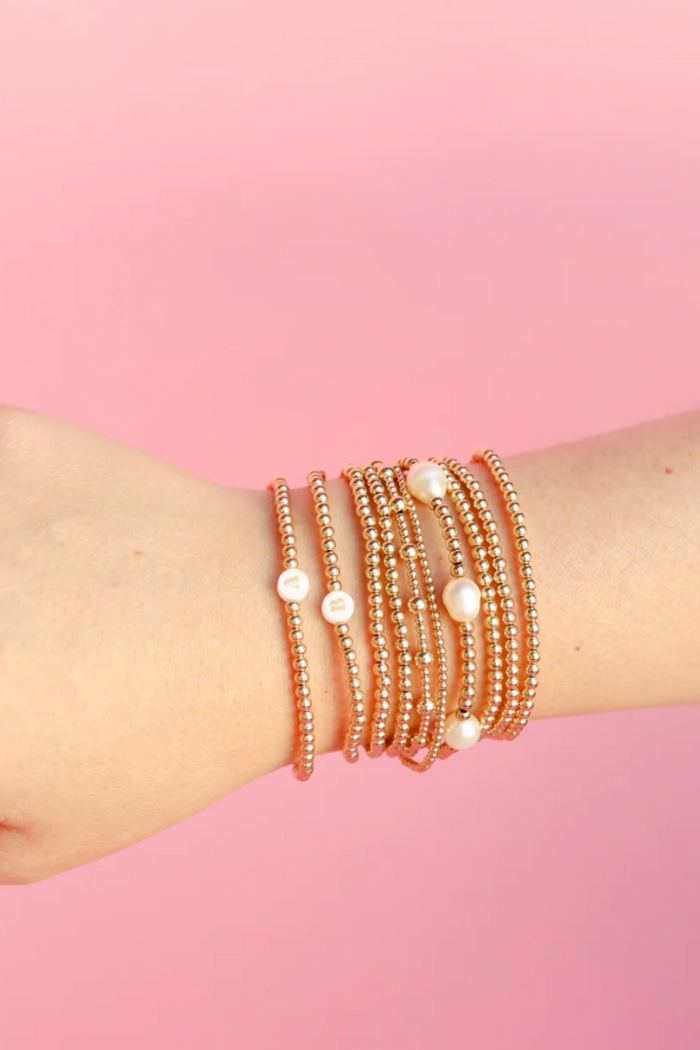 June Gold Beaded Bracelet- S/M