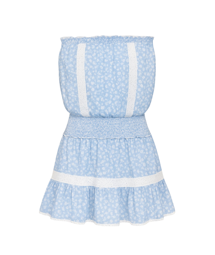 Katie J NYC Girls Baby Blue Ditsy Floral Lucia Dress Distressed/seasonal girls Katie J NYC Floral Y/S (7/8)